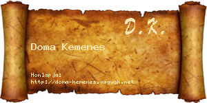 Doma Kemenes névjegykártya